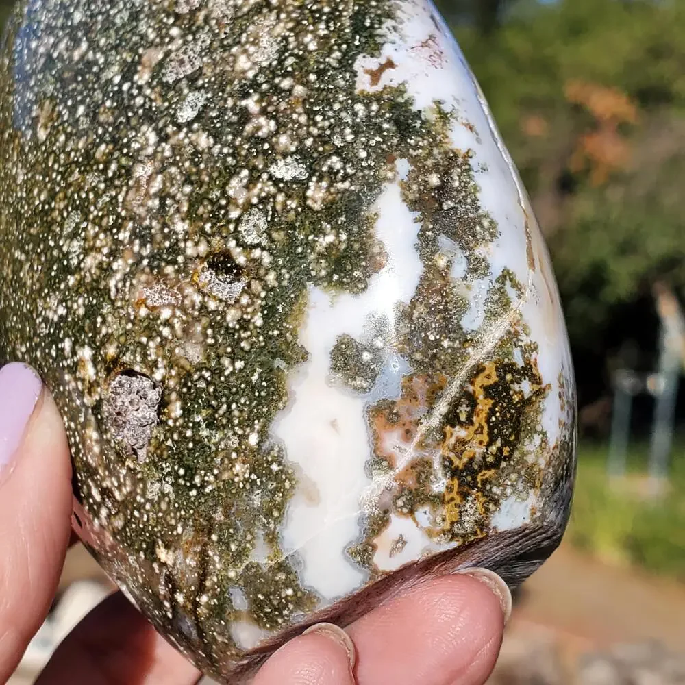 Ocean Jasper Pink Rounded Standing Druzy Freeform Crystal 600 Grams
